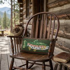 Fishing Camp Trout Hook Pillow