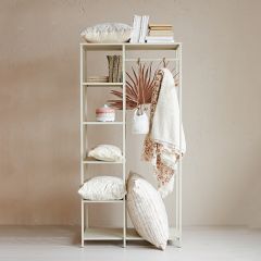 Five Shelf Storage Rack With Hanging Rod