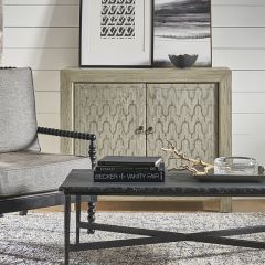 Flame Stitch Patterned Pine Cabinet