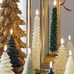 Flameless Tree Taper Candle Ivory