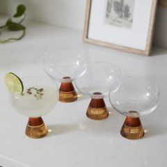 Flared Amber Stem Bowl Glass