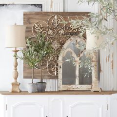 Fleur De Lis Medallion Wood Plaque Wall Decor