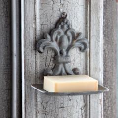 Fleur De Lis Tin Soap Dish