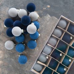 Flocked Holiday Ball Ornaments