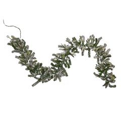 Flocked Lighted Greenery Garland