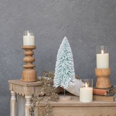 Flocked Pastel Bottle Brush Tree 15 Inch