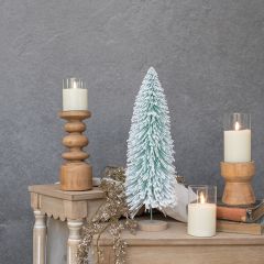 Flocked Pastel Bottle Brush Tree 18 Inch