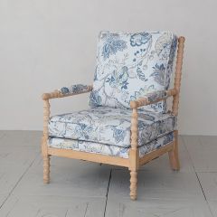 Floral and Leaf Pattern Upholstered Armchair