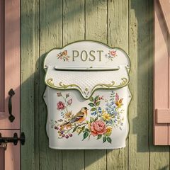 Floral Bird Motif Vintage Inspired Post Box