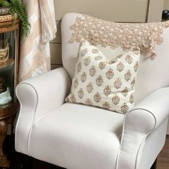 Floral Block Print Accent Pillow