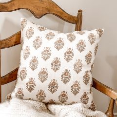 Floral Block Print Accent Pillow
