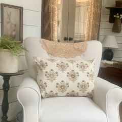 Floral Block Print Lumbar Pillow