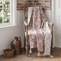 Floral Block Print Reversible Throw Blanket