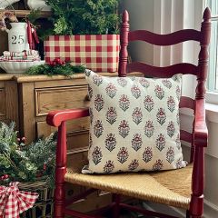 Floral Block Print Throw Pillow