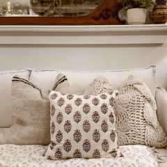 Floral Block Print Throw Pillow