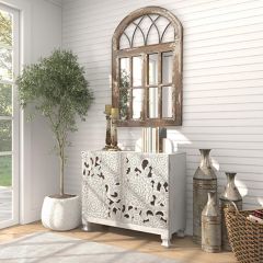 Floral Cutout 2 Door Accent Cabinet