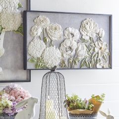 Floral Dimensional Rectangular Wall Art