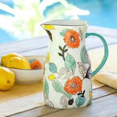 Floral Garden Stoneware Pitcher