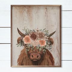 Floral Highland Whitewash Framed Wall Art