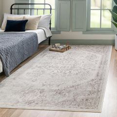 Floral Medallion Gray/Cream Area Rug