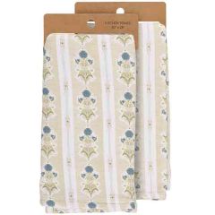 Floral Pattern Cotton Kitchen Towel Set of 2