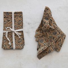 Floral Pattern Cotton Napkin Set of 4