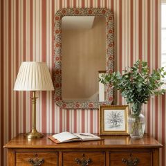 Floral Pattern Framed Wall Mirror