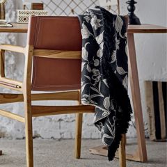 Floral Pattern Fringed Throw Blanket