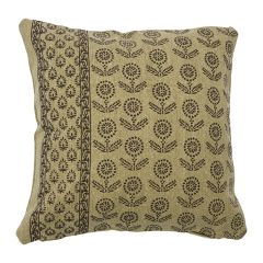 Floral Print Cotton Square Throw Pillow