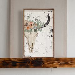 Floral Skull Framed Wall Art