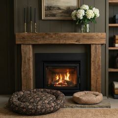 Floral Slub Print Dog Bed