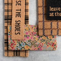 Floral Welcome Coir Doormat