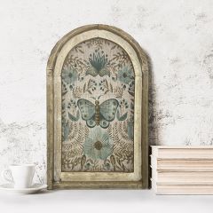 Florals And Butterfly Framed Linen Wall Art