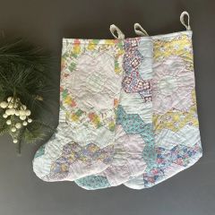 Flower Garden Quilted Christmas Stocking