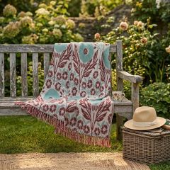 Flower Patterned Jacquard Throw