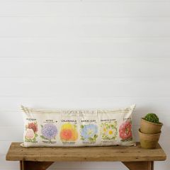 Flower Seed Packet Lumbar Pillow