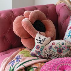 Flower Shaped Velvet Accent Pillow