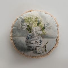 Flowers In Vase Round Pillow Cushion