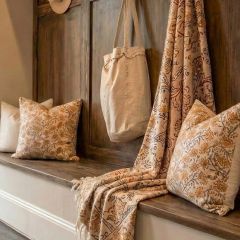 Flowing Floral Block Print Accent Pillow