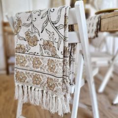 Flowing Floral Block Print Throw Blanket