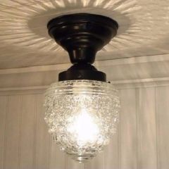 Flush Mount Acorn Glass Ceiling Light