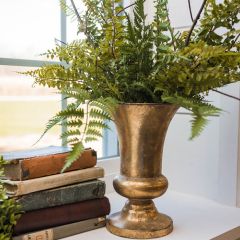 Fluted Gold Urn Vase 10 Inch