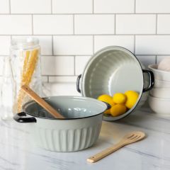 Fluted Metal Bowl Set of 2