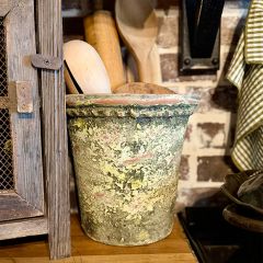 Fluted Mossy Garden Pot 9 Inch