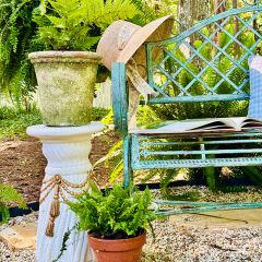 Fluted Mossy Garden Pot 9 Inch