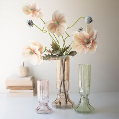 Fluted Pastels Glass Vase Set of 3