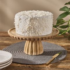 Fluted Wood Cake Pedestal