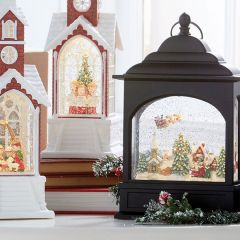 Flying Santa Lantern With Glitter