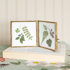 Folding 2 Photo Brass Frame