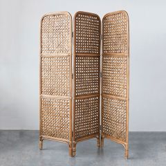 Folding Rattan Screen Room Divider